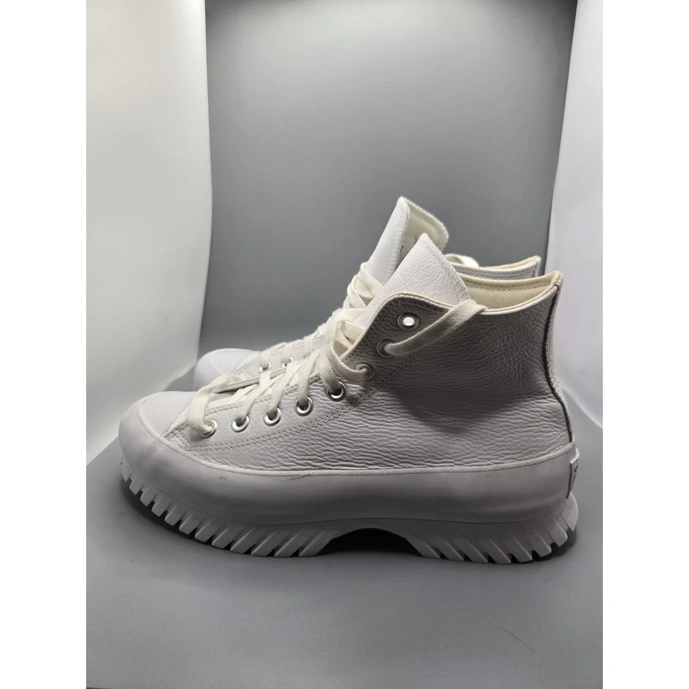 Converse Chuck All Star Lift Platform High Top White Leather Shoes Women 9.5
